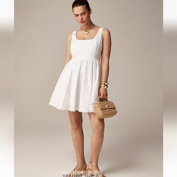 J. Crew Fit and Flare Dress with Rickrack Trim - Picture 1 of 12